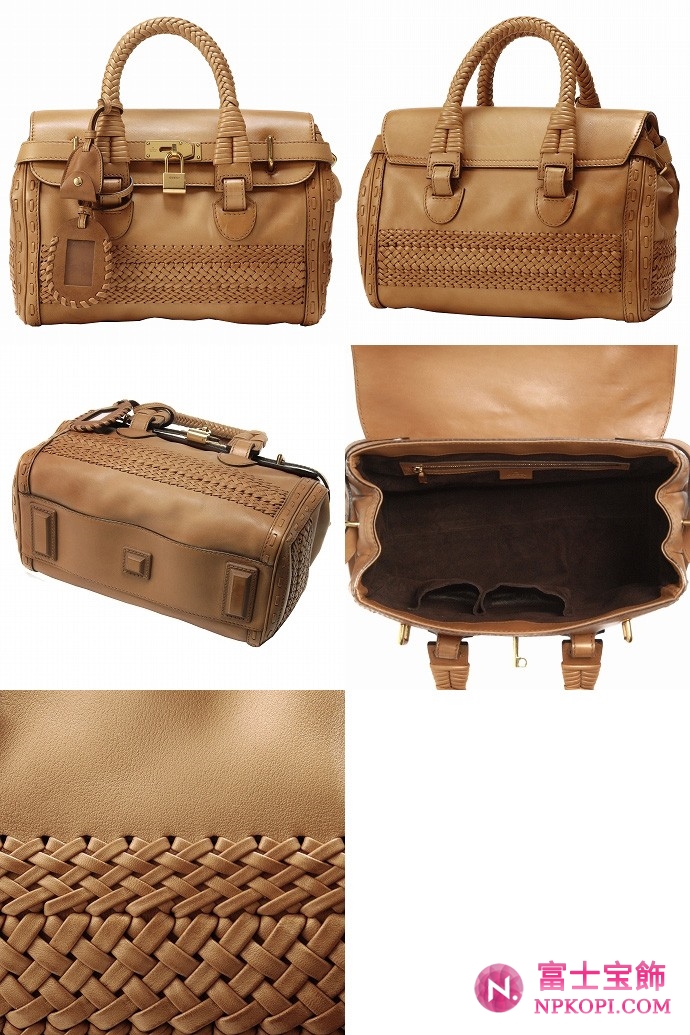 GUCCI/グッチ HANDMADEウーブンウェブディテールミディアムハンドバッグ 263945 ANG6A 2517 